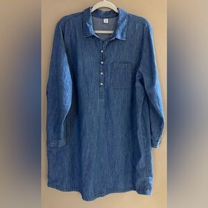 Old Navy XXL Light Blue Denim Chambray Shirt Dress, EUC